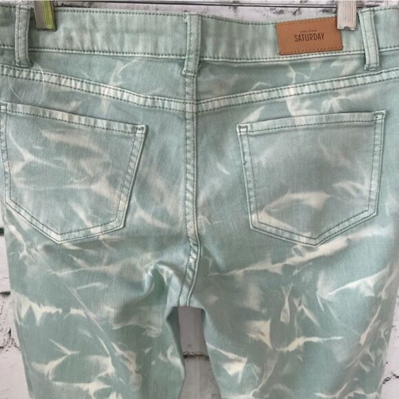 Kate Spade Saturday Ankle Jeans Acid Wash Seafoam Green NEW - Picture 5 of 10